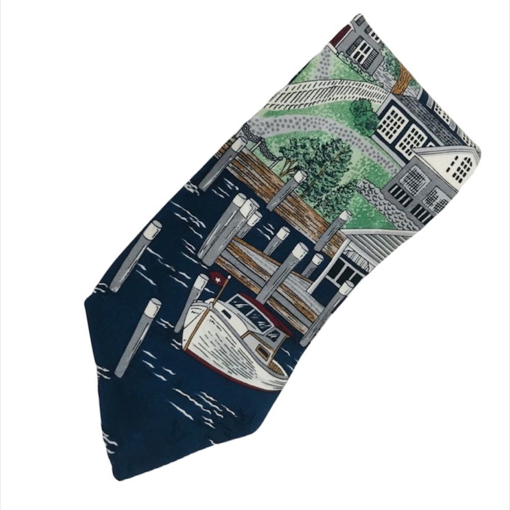 417 by Van Heusen New England Village Tie Blue Green